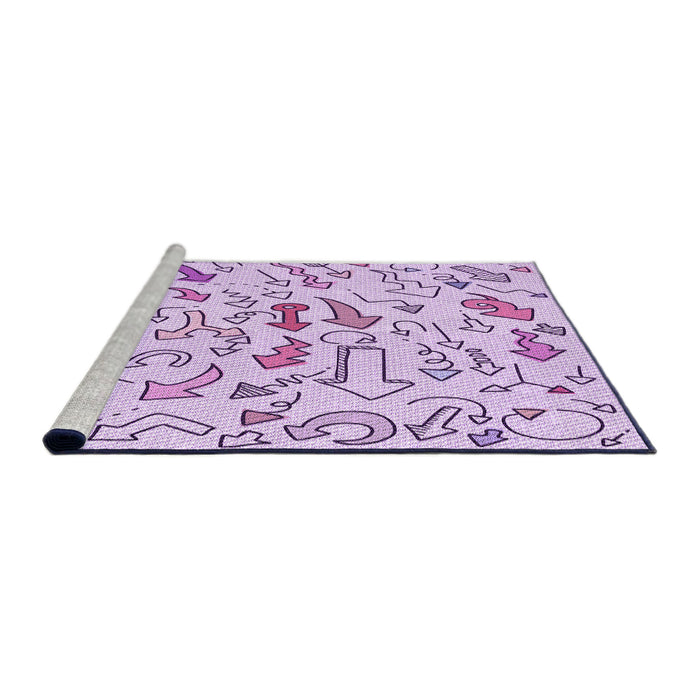 Sideview of Machine Washable Transitional Lilac Purple Rug, wshpat1023pur