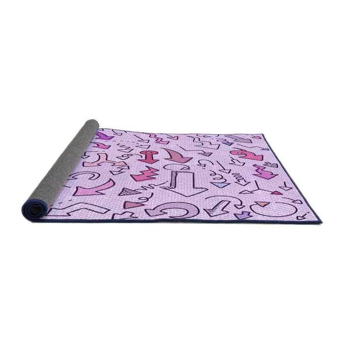 Thickness of Patterned Lilac Purple Rug, pat1023pur