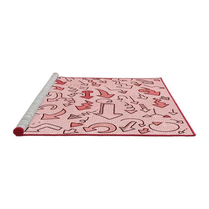 Sideview of Machine Washable Transitional Red Rug, wshpat1023rd