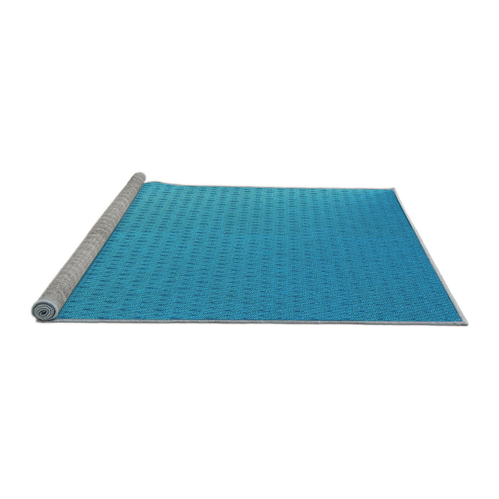 Sideview of Machine Washable Transitional Deep Sky Blue Rug, wshpat1024lblu