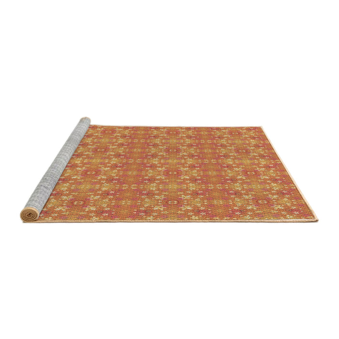 Sideview of Machine Washable Transitional Orange Rug, wshpat1025brn