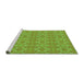 Sideview of Machine Washable Transitional Green Rug, wshpat1025grn