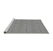 Sideview of Machine Washable Transitional Silver Gray Rug, wshpat1025gry