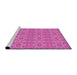 Sideview of Machine Washable Transitional Deep Pink Rug, wshpat1025pur