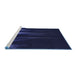 Sideview of Machine Washable Transitional Night Blue Rug, wshpat1026blu