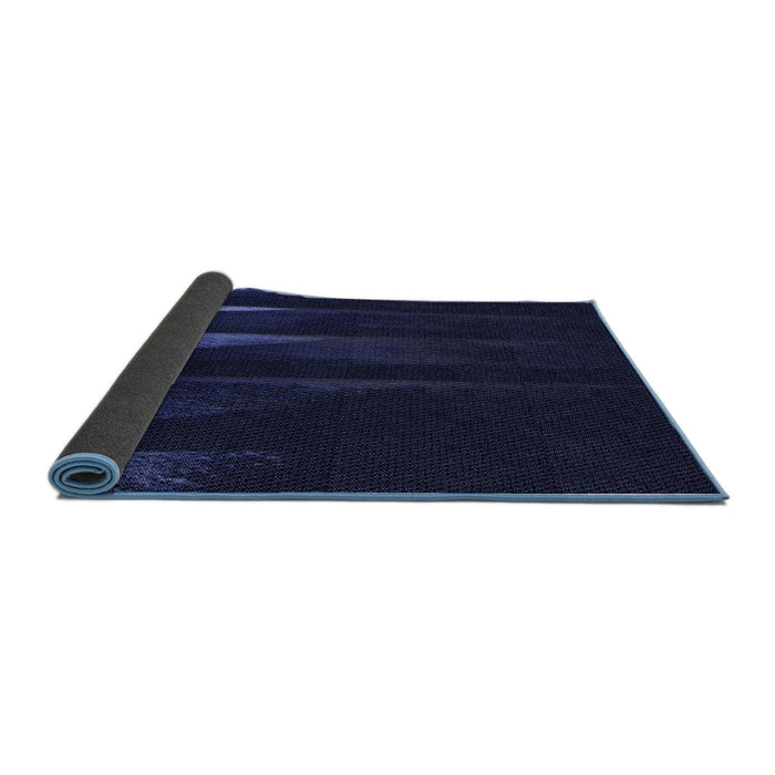 Thickness of Patterned Night Blue Rug, pat1026blu