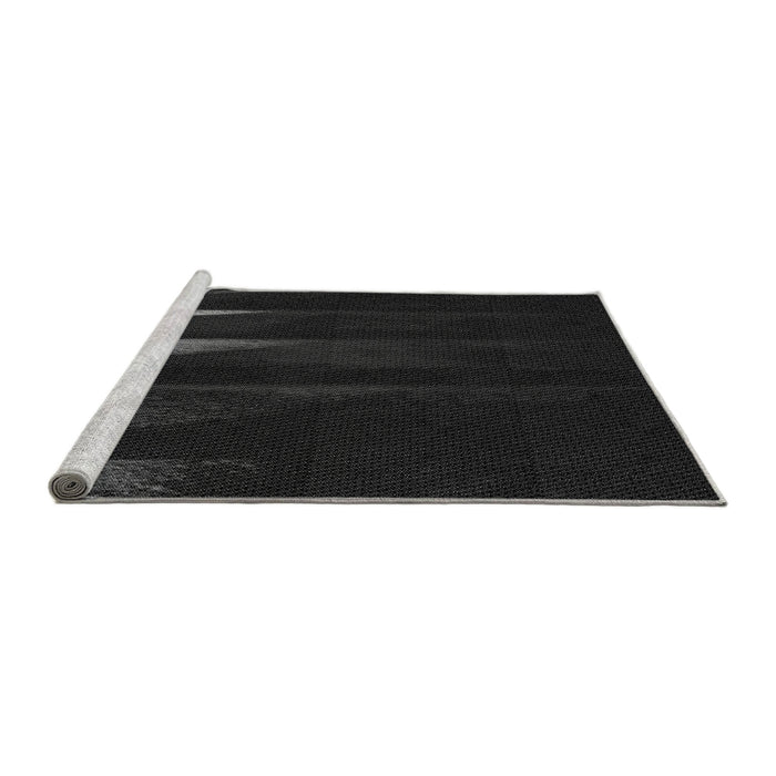 Sideview of Machine Washable Transitional Black Rug, wshpat1026gry