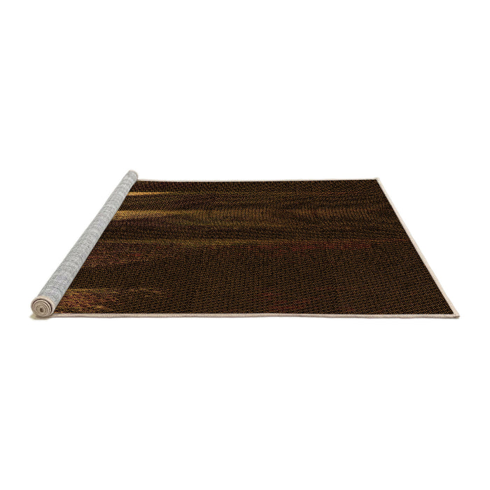 Sideview of Machine Washable Transitional Saddle Brown Rug, wshpat1026org