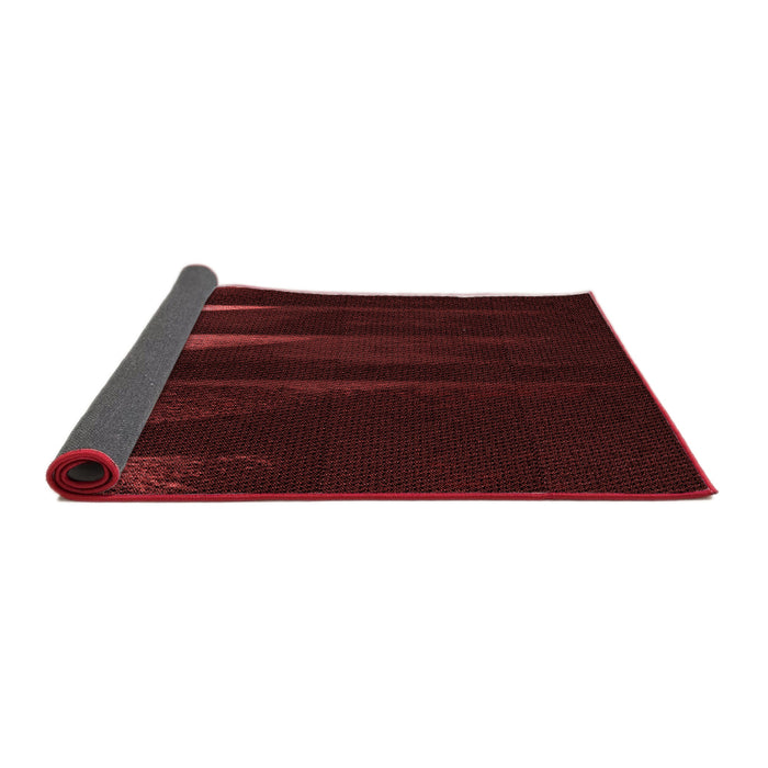 Thickness of Patterned Dark Scarlet Red Rug, pat1026rd
