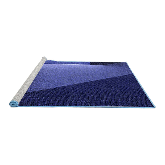 Sideview of Machine Washable Transitional Denim Dark Blue Rug, wshpat1027blu