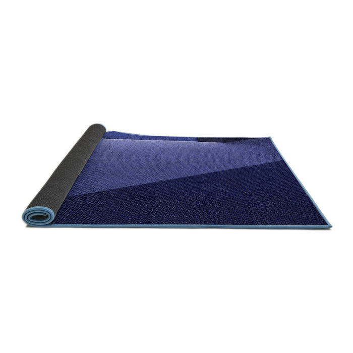 Thickness of Patterned Denim Dark Blue Rug, pat1027blu