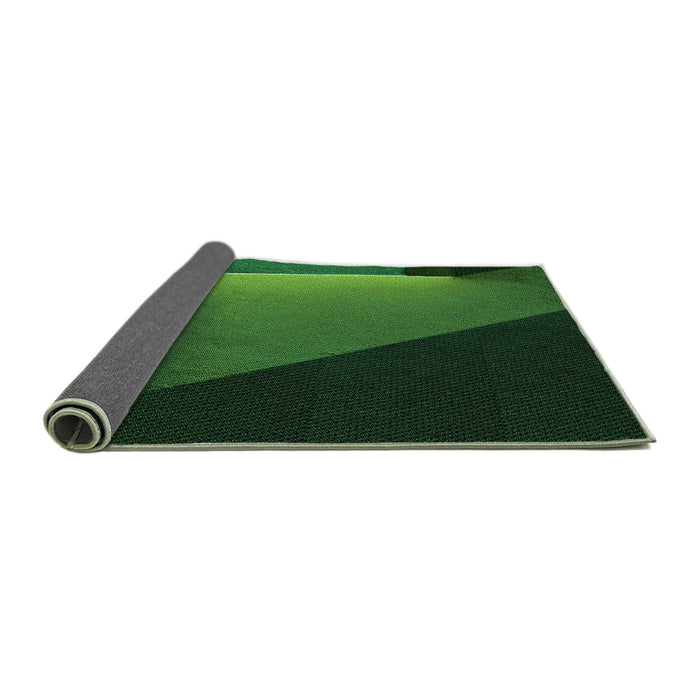 Thickness of Patterned Dark Forest Green Rug, pat1027grn