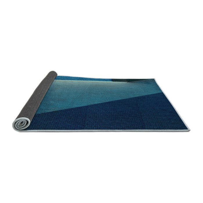 Thickness of Patterned Blue Ivy Blue Rug, pat1027lblu