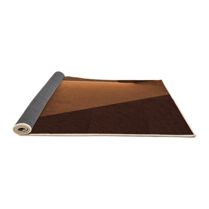 Thickness of Patterned Mahogany Brown Rug, pat1027org