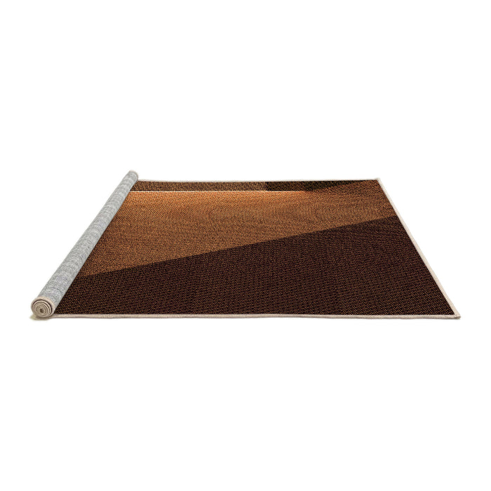 Sideview of Machine Washable Transitional Mahogany Brown Rug, wshpat1027org