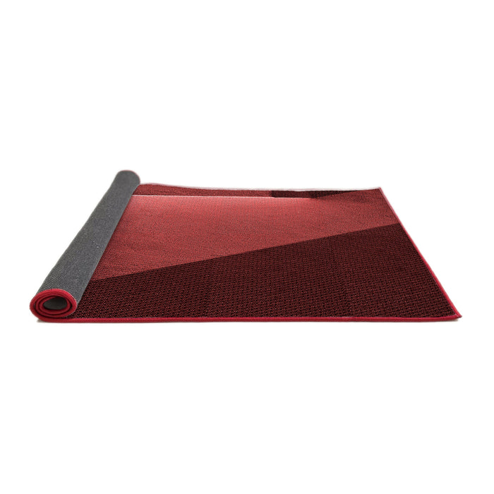 Thickness of Patterned Maroon Red Rug, pat1027rd