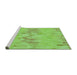 Sideview of Machine Washable Transitional Green Rug, wshpat1028grn