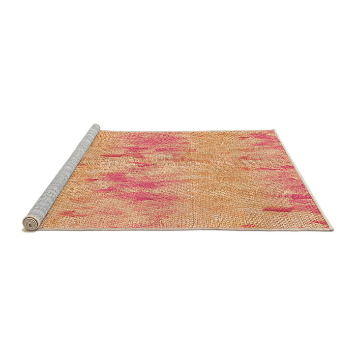 Sideview of Machine Washable Transitional Yellow Orange Rug, wshpat1028org