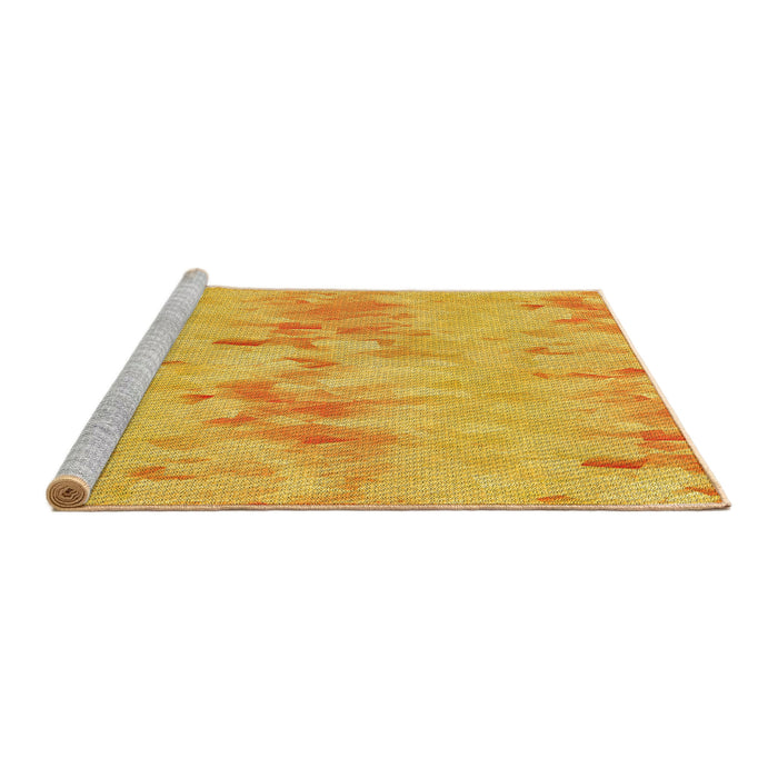 Sideview of Machine Washable Transitional Gold Yellow Rug, wshpat1028yw