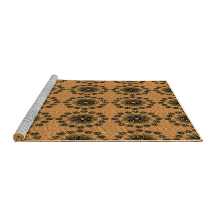 Sideview of Machine Washable Transitional Dark Bronze Brown Rug, wshpat1029brn