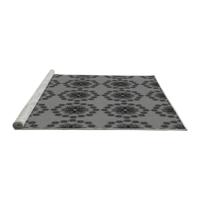 Sideview of Machine Washable Transitional Gunmetal Gray Rug, wshpat1029gry
