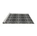 Sideview of Machine Washable Transitional Gunmetal Gray Rug, wshpat1029gry