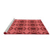 Sideview of Machine Washable Transitional Red Rug, wshpat1029rd