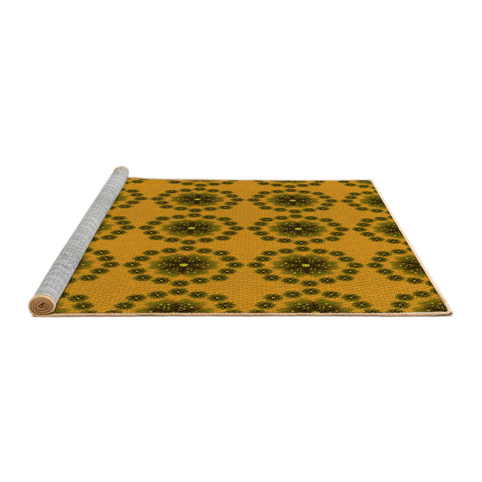 Sideview of Machine Washable Transitional Dark Bronze Brown Rug, wshpat1029yw