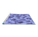 Sideview of Machine Washable Transitional Slate Blue Rug, wshpat103blu