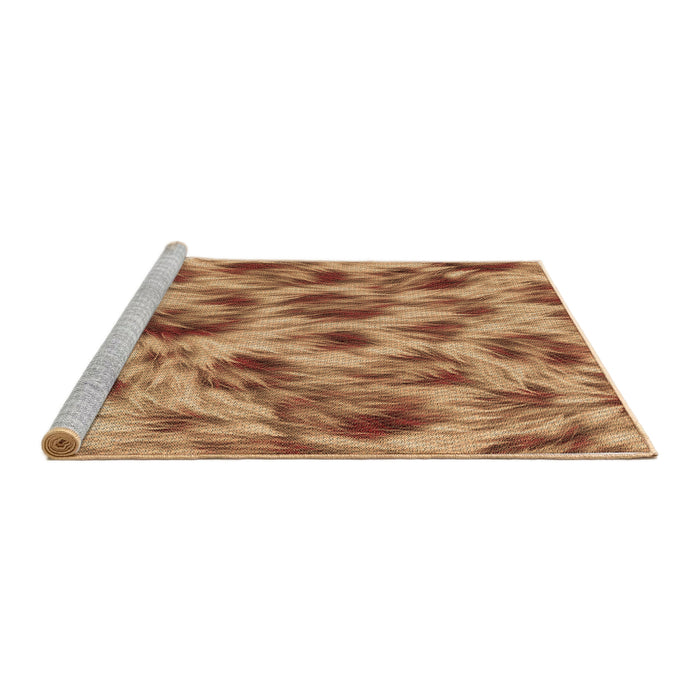 Sideview of Machine Washable Transitional Orange Rug, wshpat103brn