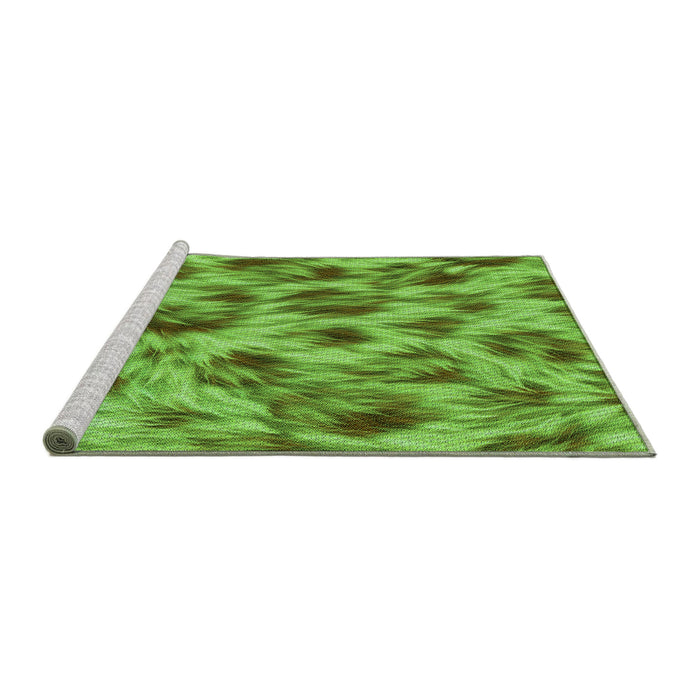 Round Machine Washable Transitional Emerald Green Rug, wshpat103grn