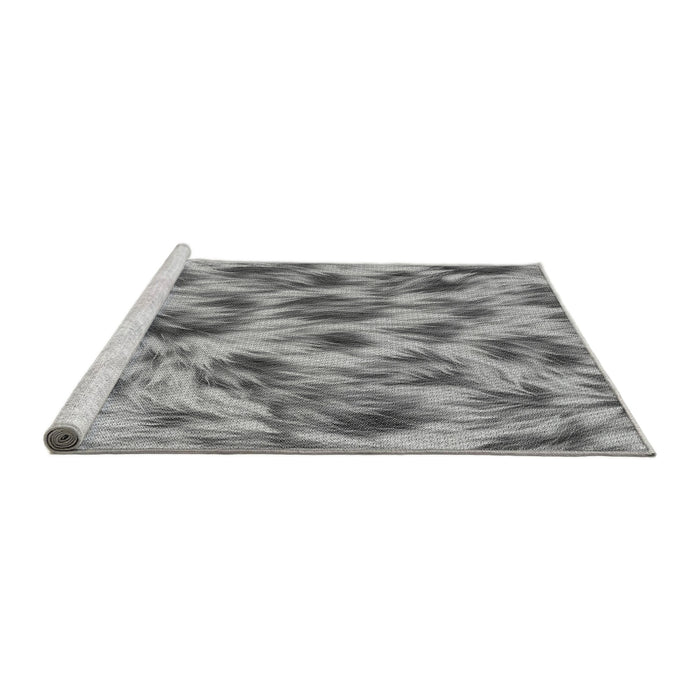 Square Machine Washable Transitional Cloud Gray Rug, wshpat103gry