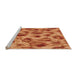 Machine Washable Transitional Orange Rug in a Kitchen, wshpat103org