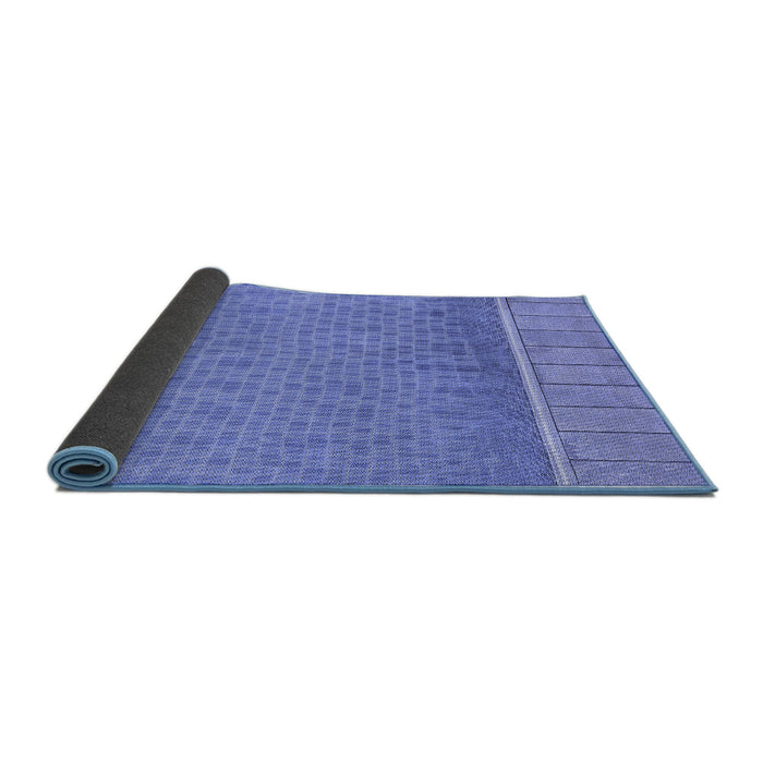 Thickness of Patterned Denim Blue Rug, pat1030blu