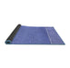 Thickness of Patterned Denim Blue Rug, pat1030blu