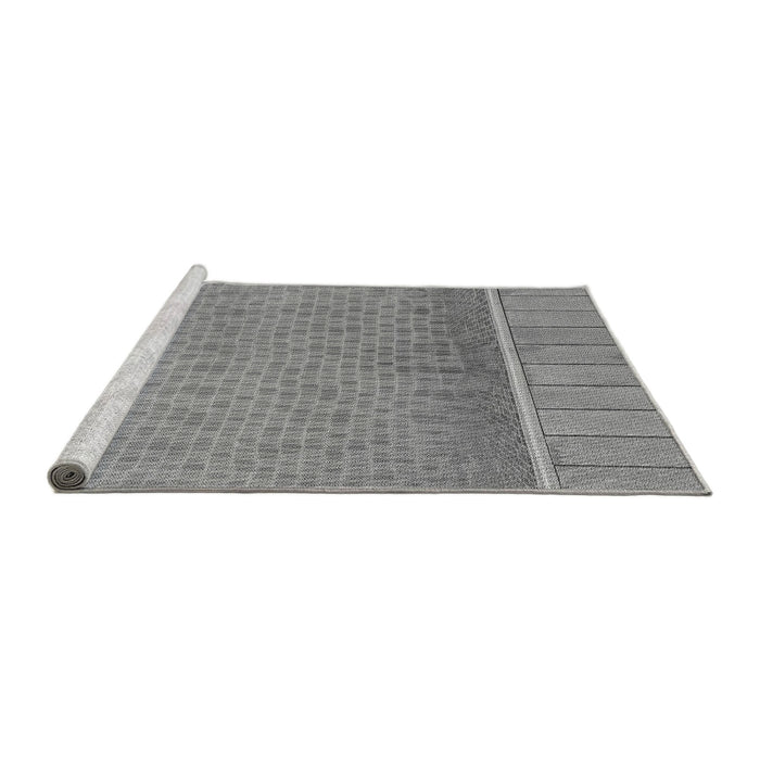 Sideview of Machine Washable Transitional Silver Gray Rug, wshpat1030gry