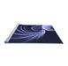 Sideview of Machine Washable Transitional Night Blue Rug, wshpat1031blu