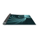 Thickness of Patterned Dark Cyan Green Rug, pat1031lblu