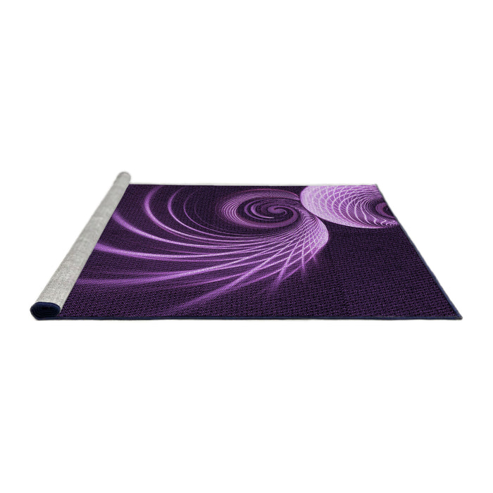 Sideview of Machine Washable Transitional Purple Violet Purple Rug, wshpat1031pur