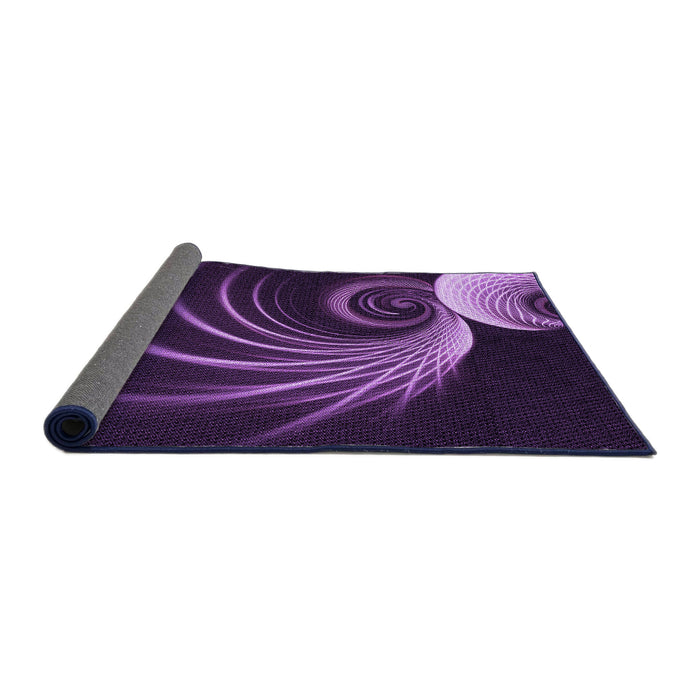Thickness of Patterned Purple Violet Purple Rug, pat1031pur