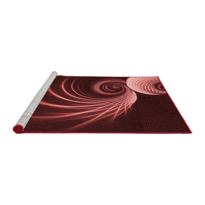 Sideview of Machine Washable Transitional Fire Brick Red Rug, wshpat1031rd