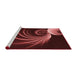 Sideview of Machine Washable Transitional Fire Brick Red Rug, wshpat1031rd