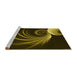 Sideview of Machine Washable Transitional Dark Yellow Green Rug, wshpat1031yw