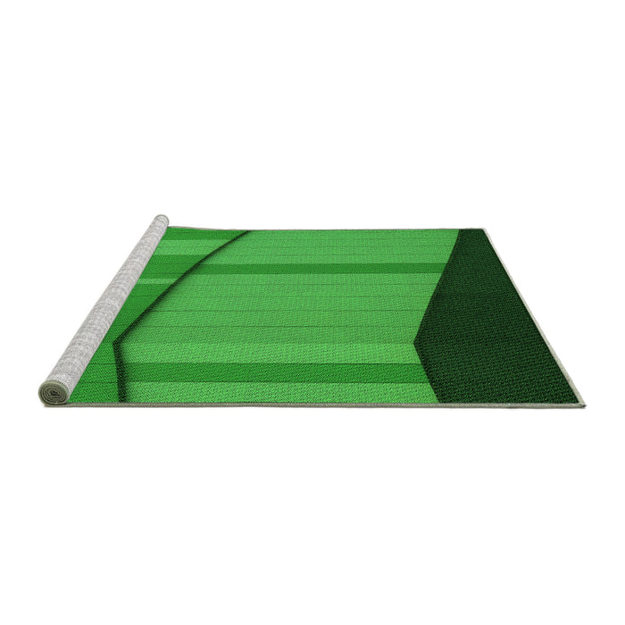 Sideview of Machine Washable Transitional Green Rug, wshpat1032grn
