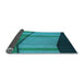 Thickness of Patterned Dark Turquoise Green Rug, pat1032lblu