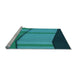 Sideview of Machine Washable Transitional Dark Turquoise Green Rug, wshpat1032lblu