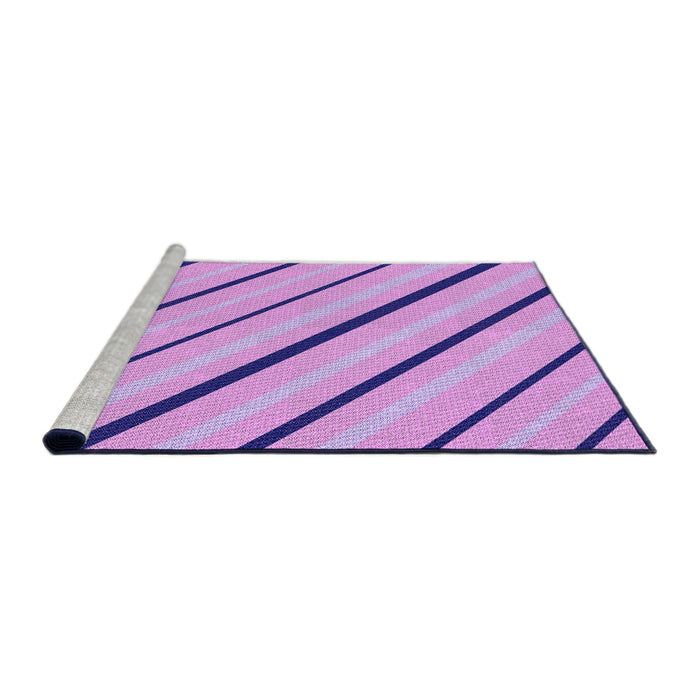 Sideview of Machine Washable Transitional Pastel Purple Pink Rug, wshpat1033pur