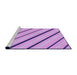 Sideview of Machine Washable Transitional Pastel Purple Pink Rug, wshpat1033pur