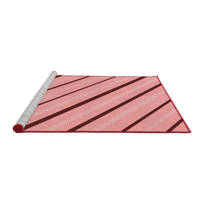 Sideview of Machine Washable Transitional Pastel Pink Rug, wshpat1033rd