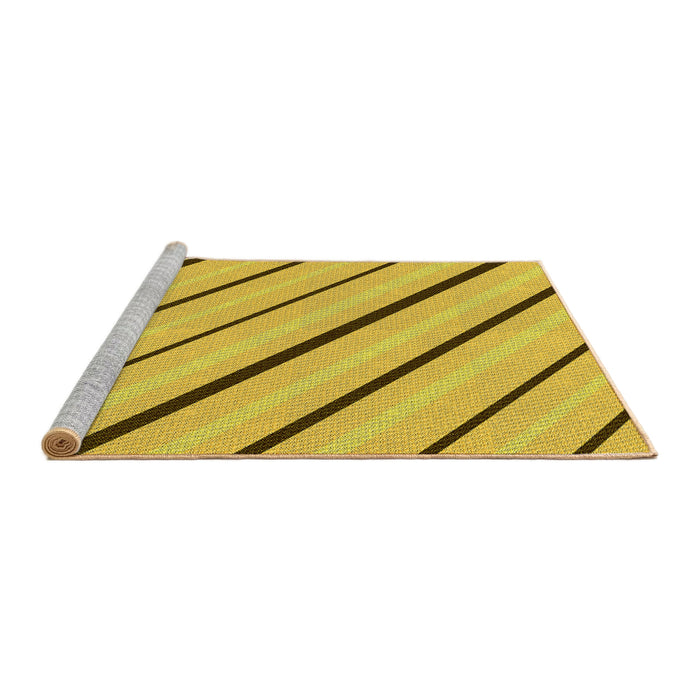 Sideview of Machine Washable Transitional Golden Yellow Rug, wshpat1033yw